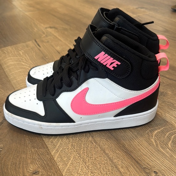 Nike Shoes - Nike Court Borough Mid GS Sneakers – Black White Pink